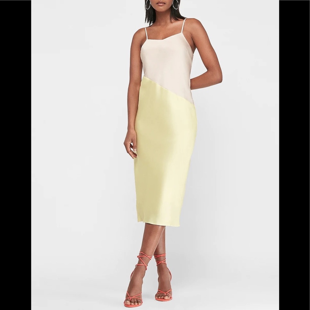 Express Neon ColorBlock Slipdress